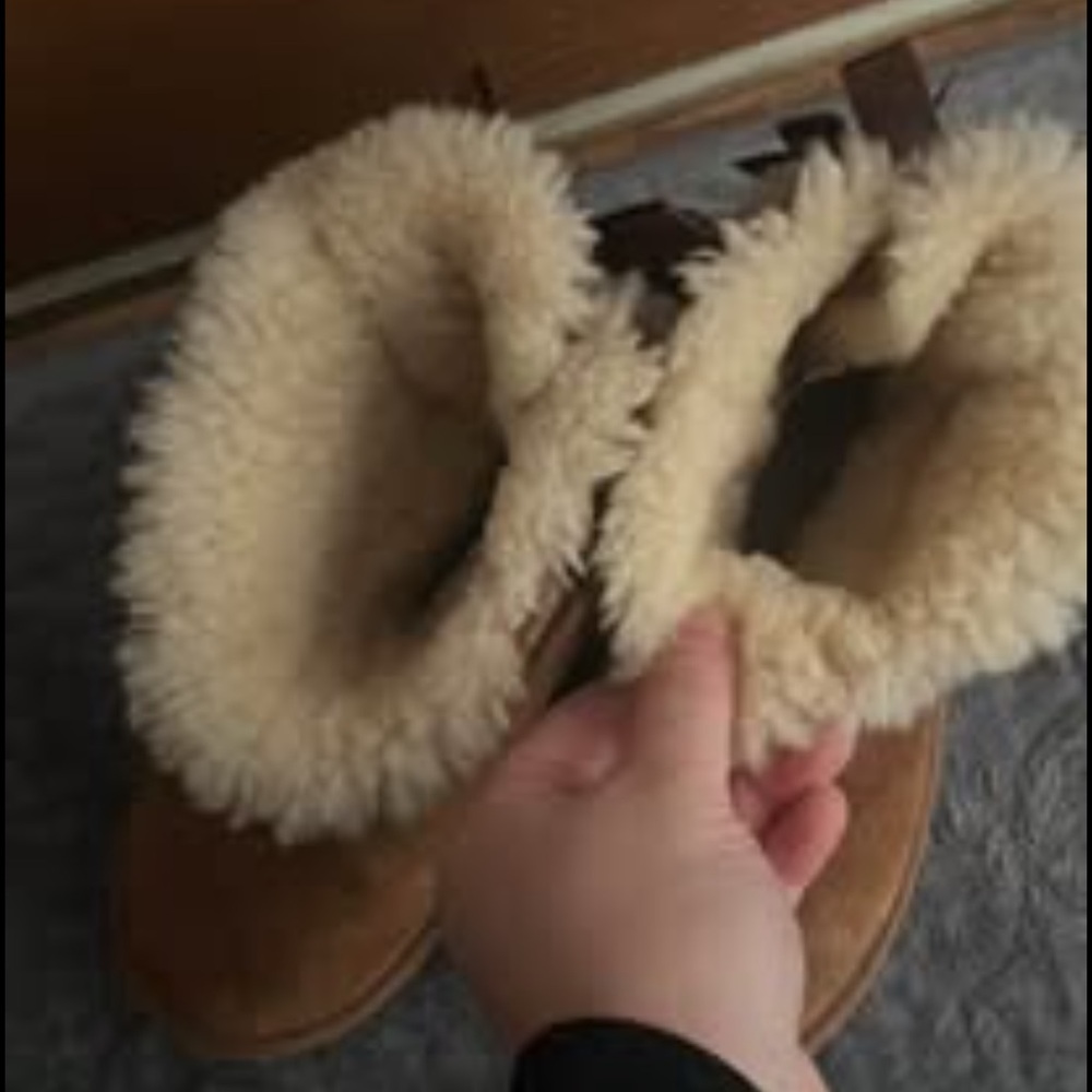 UGG Tan Kids Boots with Shearling Lining